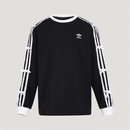 阿迪达斯（adidas）童装26春三叶草男女大童经典纯棉蝴蝶结圆领运动长袖T恤KW1292 黑色/白 KW1292 170 码 建议身高170cm