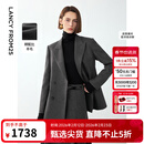朗姿复古羊毛灰色高智气质通勤职业西服外套女2024冬季新款西装 深灰色2 XL