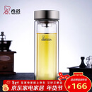 希诺（heenoor）双层玻璃杯男家用商务办公泡茶杯子过滤车载水杯XN-9607 410mL