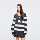 UOOYAA/乌丫2026春季新款「奇幻都市」蝴蝶结海魂条纹卫衣 条纹 L