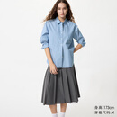 优衣库女装宽褶中裙/半身裙裙子479916 488364 488364/08深灰色 M