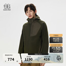 KOLON SPORT/可隆抓绒夹克 男子户外露营秋冬保暖轻便宽松连帽梭织外套 LHFJ4WTK35-KK 卡其色 M 170/92A