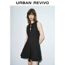 UR2026夏季新款女装魅力无袖绑带收腰圆领连衣裙UWG760025+ 黑色 S