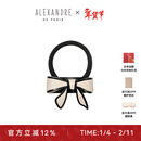 亚历山大（ALEXANDRE DE PARIS）戴安娜系列发圈蝴蝶结发饰甜美风马尾圈情人节礼物 X米色