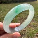 冰种翡翠手镯缅甸真品高端冰飘花玉手镯正品冰糯种高档玉镯子送礼 53mm