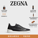 Zegna【明星同款】杰尼亚男鞋Triple Stitch™SECONDSKIN奢华休闲鞋 黑色 40 (6)