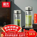 富光玻璃杯双层带茶隔大容量水杯 高档商务泡茶杯 高硼硅杯子500ml