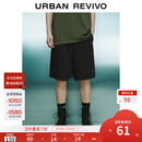 UR2025秋季新款男装时尚休闲百搭松紧腰抽绳短裤UMY650013 正黑 31