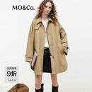 MO&Co.外套附裥棉内胆2026春新品可拆领袢高克重长绒棉斗篷式MBF1COT031 卡其色 XS /155