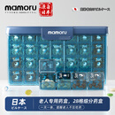 MAMORU药盒一周七天早中晚吃药提醒分药盒便携式药品药片分装盒温莎蓝色