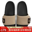 耐克NIKE运动拖鞋男子一字拖OFFCOURT休闲鞋DQ9624-004黑卡其42.5