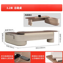 南啵丸办公桌老板桌唯美时尚大班台新中式现代高端轻奢公司办公室主管桌 【E0环保+水性烤漆】3.2米总裁桌