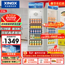 星星（XINGX）316L立式玻璃门单门展示柜冷柜 银灰色饮料陈列柜 商用冷藏保鲜节能一级能效冰箱LSC-316C以旧换新