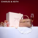 CHARLES&KEITH鳄鱼纹凯莉包手提斜挎婚包包女包生日礼物新年礼物CK2-50270880-1 BLUSH浅红色 S