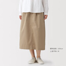 MUJI 女式 水洗 棉 轻便裙长半身裙女裙子26年春季女装 BE20VA6S 米色 M （160/66A）