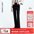 朗姿黑色高腰直筒裤通勤百搭西裤高级感气质长裤2025年秋季新款女 黑色2 L