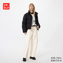 优衣库常规款女装针织廓形长裤/弯刀镰刀裤子483722 482287 482287/01乳白色 S