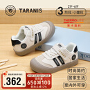 泰兰尼斯311春季儿童幼儿园室内鞋男女板鞋软底女宝宝休闲鞋白/黑27