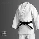 CLCEY柔道服男女儿童训练服比赛服纯棉套装防磨服蓝白色柔道道服 白色 M