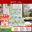 富安娜家纺毛毯 双人加大空调毯午睡毯法兰绒毯子 邂逅阳光180*200cm 绿