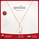 Qeelin新年礼物麒麟官方Wulu系列18K玫瑰金镂空镶钻葫芦项链 玫瑰色18K金 均码