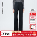 朗姿深灰色直筒裤腿羊毛西装裤女压褶通勤风西服裤2025年冬季新款 深灰色 M