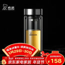 希诺（heenoor）双层玻璃杯男家用商务办公泡茶杯子过滤车载水杯XN-9302 345mL