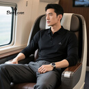 比音勒芬【干爽珠地】春秋男士百搭上衣亲肤弹力柔软肌理感翻领长袖POLO衫