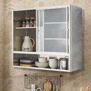 语森忆厨房吊柜墙壁柜拉门整体橱柜碗盘柜阳台化妆室304不锈钢挂墙式收 常款：90长x60高x30厚 默认布纹可选透明 整装