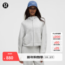 lululemon丨Scuba 女士超宽松款拉链连帽衫 *华夫格 LW3JCVS 杂色超浅灰 M /L