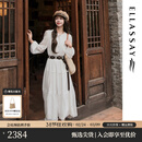 歌力思（ELLASSAY）【100%桑蚕丝】博主同款25春夏新款度假镂空连衣裙女EWB361Y00700 纯净白 S