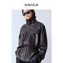 UNICA/时髦MordenSlimWaist_欧洲进口植鞣羊皮轻束腰摩登皮衣外套 【 植鞣马鞍红棕 】欧洲进口 S 【现货48小时发】