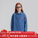 ELLE KIDS春季新品】法式学院风女童大童纯棉透气吸湿翻领牛仔微落肩衬衫