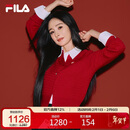 FILA 斐乐官方杨幂同款马上起飞腮红毛衣女士编织外套2026春时尚开衫
