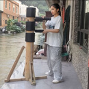 青少年木人桩 原木材质 简易实用 练习咏春拳 155型木人桩 黑色