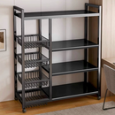 全品屋厨房置物架落地多功能用具层架收纳家用水果蔬菜篮子储物货架348