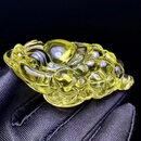 冰珂晶石天然黄水晶金蟾小摆件手把件颜色漂亮精工雕刻适合桌面车摆件茶宠 天然 70-40-28mm