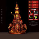 全黄铜十方普贤神像摆件峨眉山金顶普贤佛像中式摆件家 十方普贤彩绘 高度约21cm