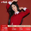 FILA 斐乐官方杨幂同款马上起飞腮红毛衣女士编织外套2026春时尚开衫