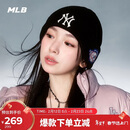 MLB帽子男女新年情人节礼物毛线帽舒适针织帽3ABNV0556-50BKS-F