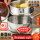 三四钢雪平锅内层316L不锈钢22cm奶锅汤锅带蒸笼食品级无涂层煮面38123