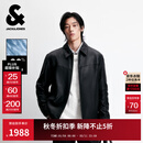 杰克·琼斯（JACK&JONES）男装2025年冬季新款皮衣质感百搭羊皮革潮流夹克羽绒服225428001 E40黑色 M （175）