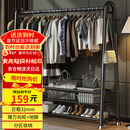 顺优衣架落地衣帽架挂衣架卧室客厅可移动晾衣收纳架黑色150cmSY-406