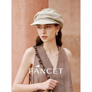凡饰（FANCET）贝雷帽女春优雅日系帽子莱赛尔亚麻透气轻薄蓓蕾帽简约气质鸭舌帽
