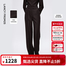 朗姿100羊毛高级感通勤风西装裤直筒职场百搭西裤2025年冬季新款 深咖色 M