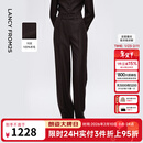 朗姿100羊毛高级感通勤风西装裤直筒职场百搭西裤2025年冬季新款 深咖色 M