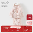 戴维贝拉儿童毛绒家居服套装女童夹棉加厚睡衣女宝宝冬装
