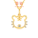 喜钻情人节礼物丨黄18K金老虎钻石吊坠天然真钻简约百搭送女友礼物 金重共约2.13-（S10322+J16890）