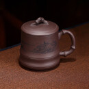 百年利永宜兴紫砂盖杯纯全手工原矿紫泥竹趣杯功夫茶具男士办公泡茶水杯子