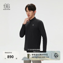 KOLON SPORT/可隆户外吸湿速干T恤 男士S-FUNCTIONAL半拉链长袖上衣 LHZT6SN039-BK 黑色 L 175/96A